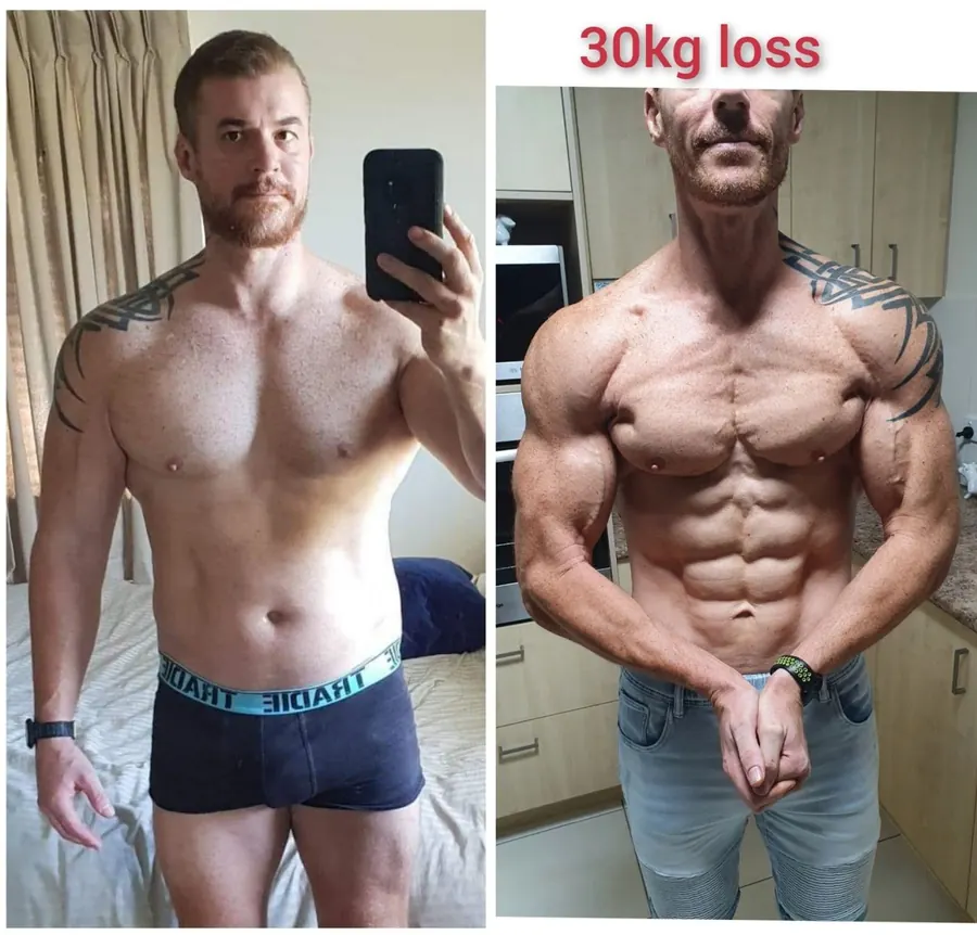 Client before and after training with Michael Lea Fitness